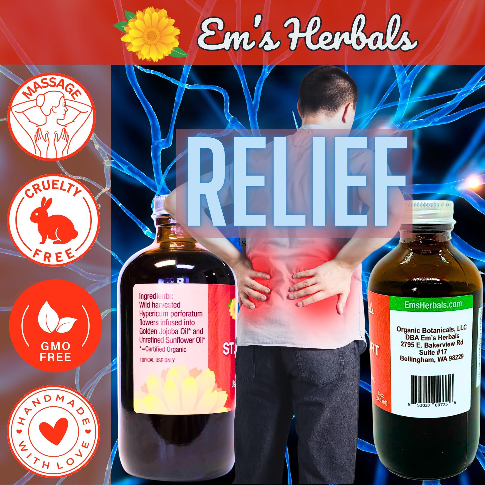 Em's Herbals product on shelf highlights pure, limited-ingredient formulation.