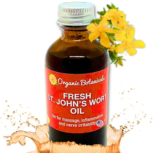Em's Herbals St John's Wort Oil bottle for nerve comfort and skin support.