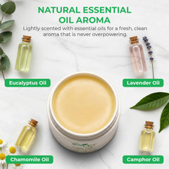 Botanical blend with arnica, calendula and chamomile in Emu Joy Relief Balm.