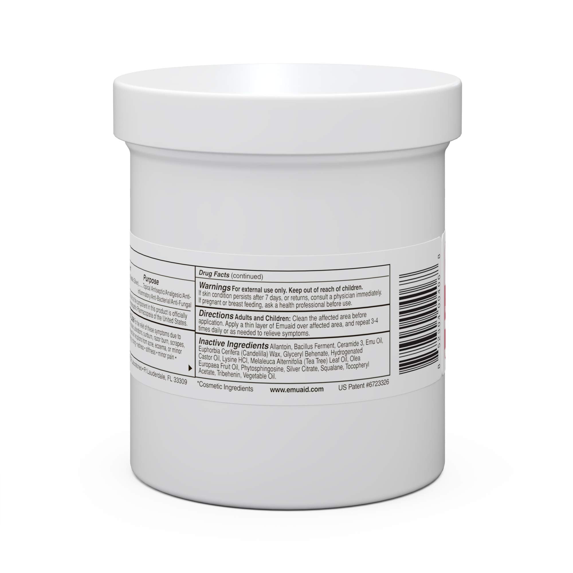 emuaid EMUAIDMAX close-up jar shows thick ointment ready for application
