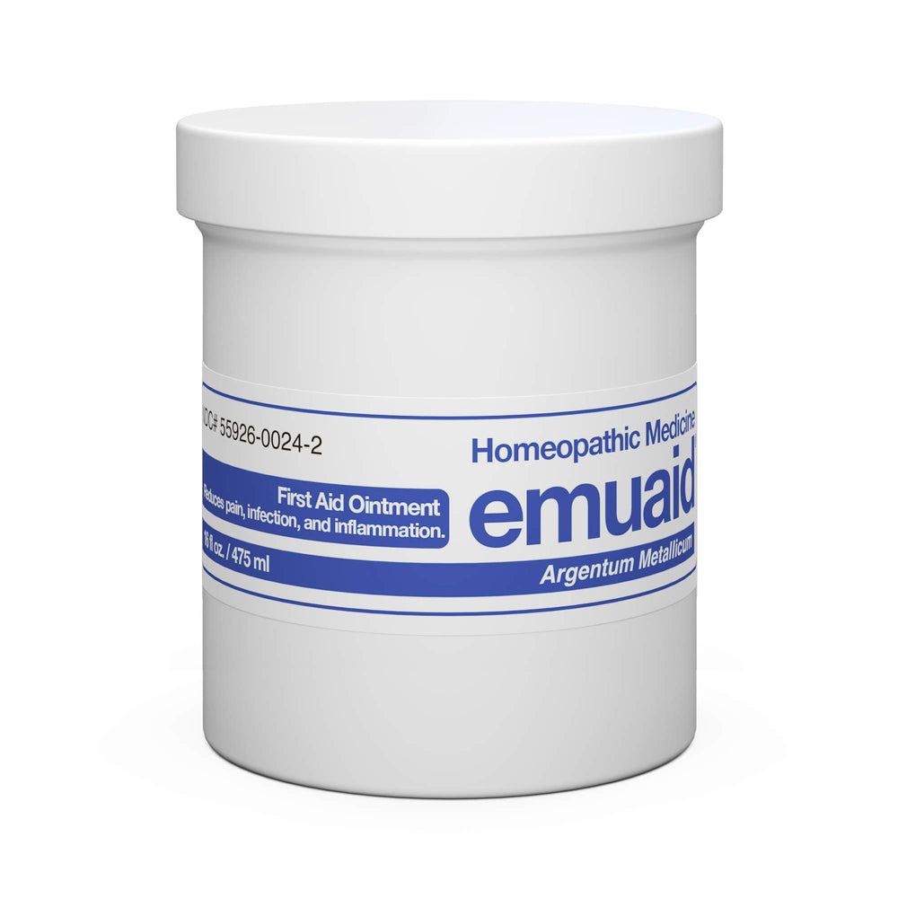 Emuaid ointment 16oz jar closeup for long-lasting hydration