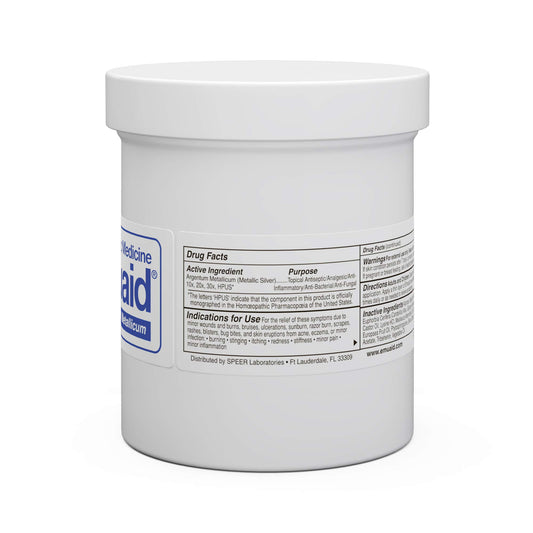 Emuaid ointment label closeup shows anti-bacterial and anti-fungal formula