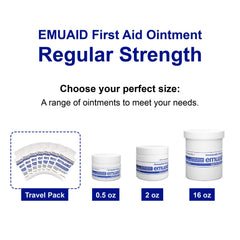 Emuaid travel pack ointment close-up shows compact ready-to-use packaging.