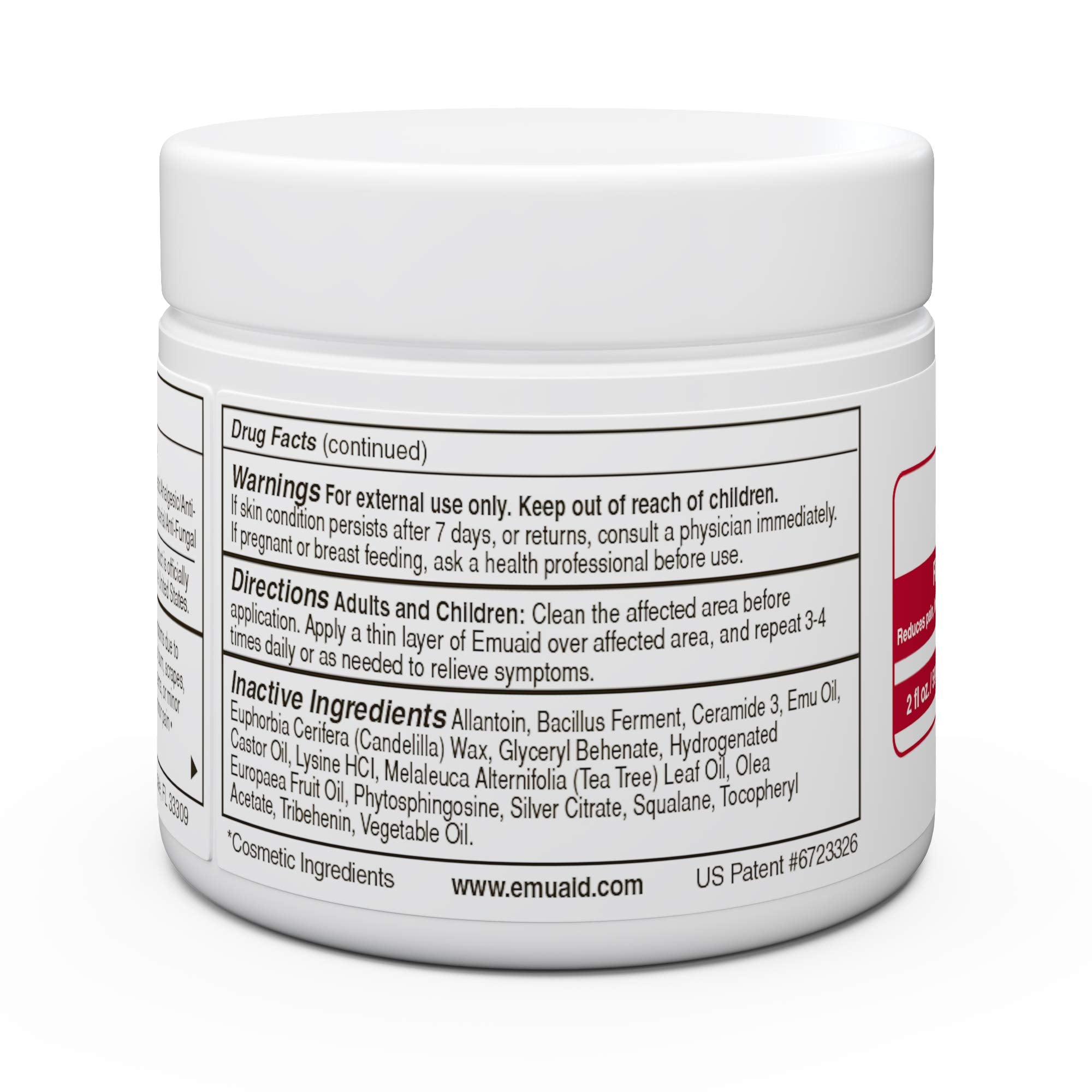 emuaidMAX packaging-label closeup emphasizing quality skincare commitment