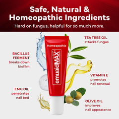 EMUAIDMAX tea tree oil-infused formulation emphasizes natural care.