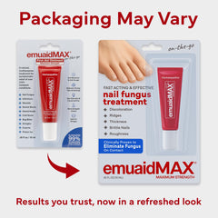EMUAIDMAX trusted family-brand badge reinforces dependable nail care.