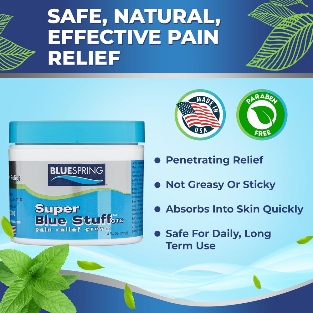 Creamy Bluespring texture closeup indicating easy rub for muscles and joints