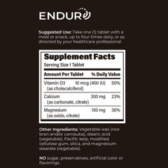 Endur Cal-Mag Complex packaging highlighting Vitamin D3 400 IU.