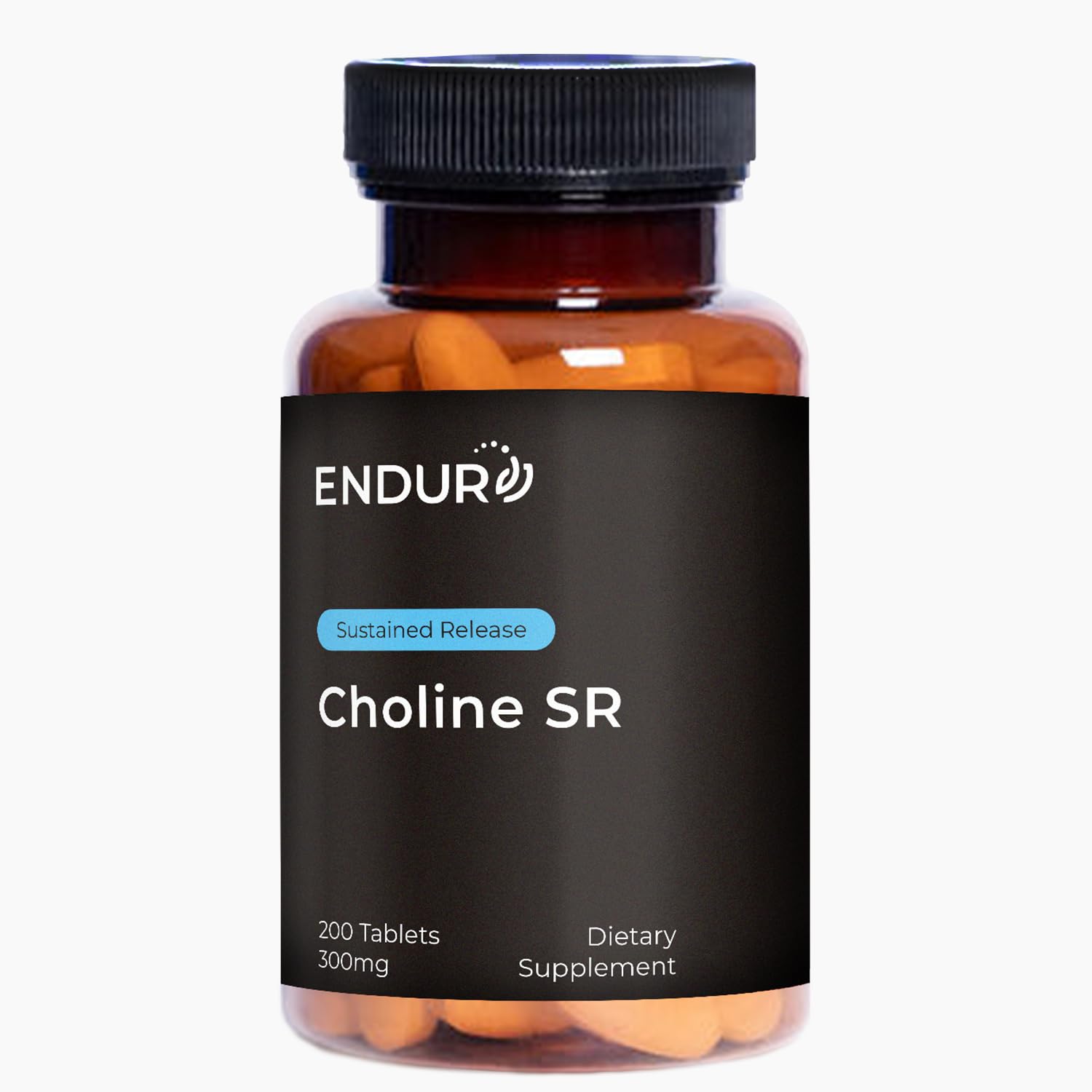 Endurance Choline bottle close-up highlighting sustained-release absorption