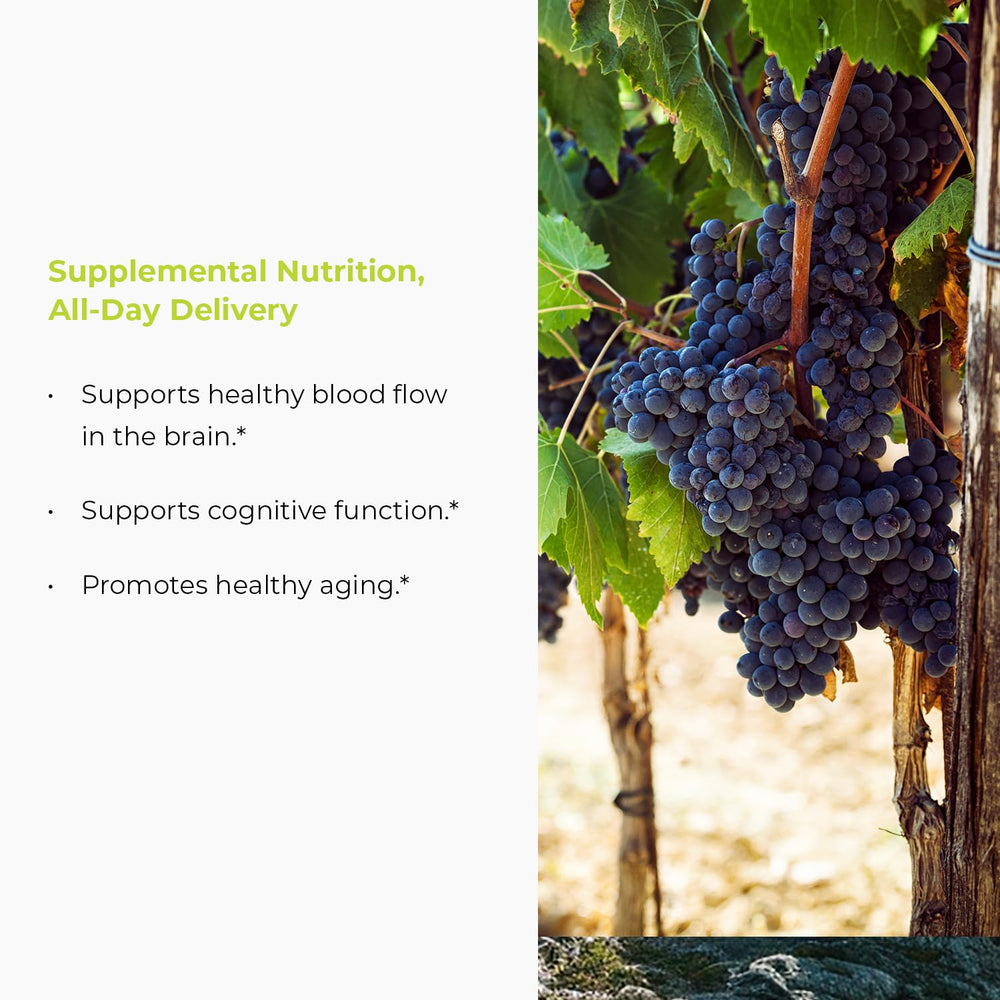 Endur Resveratrol label close up highlights ResVida grape extract.