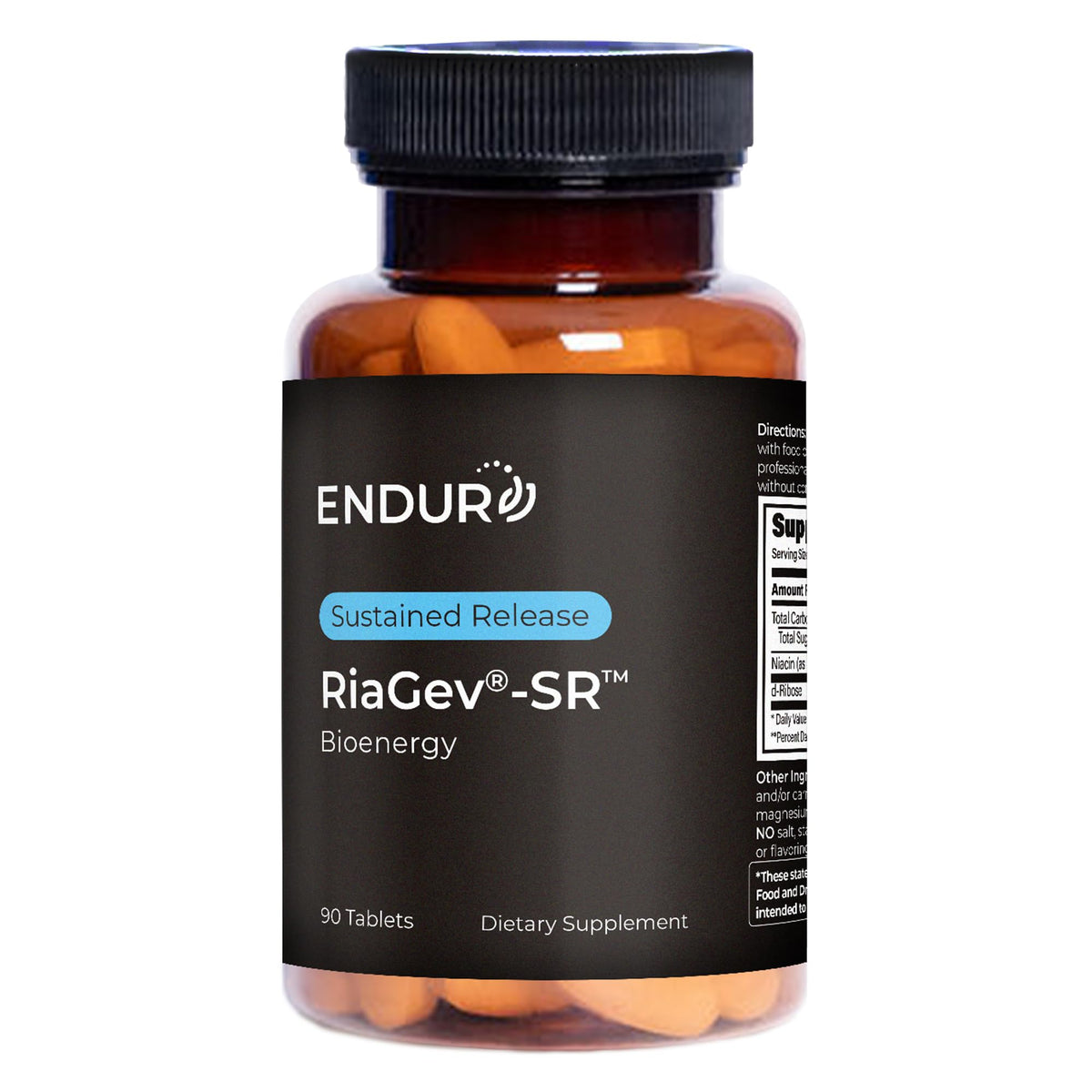 Endurance Products ENDUR-RIAGEV bottle front view with capsules for steady energy.