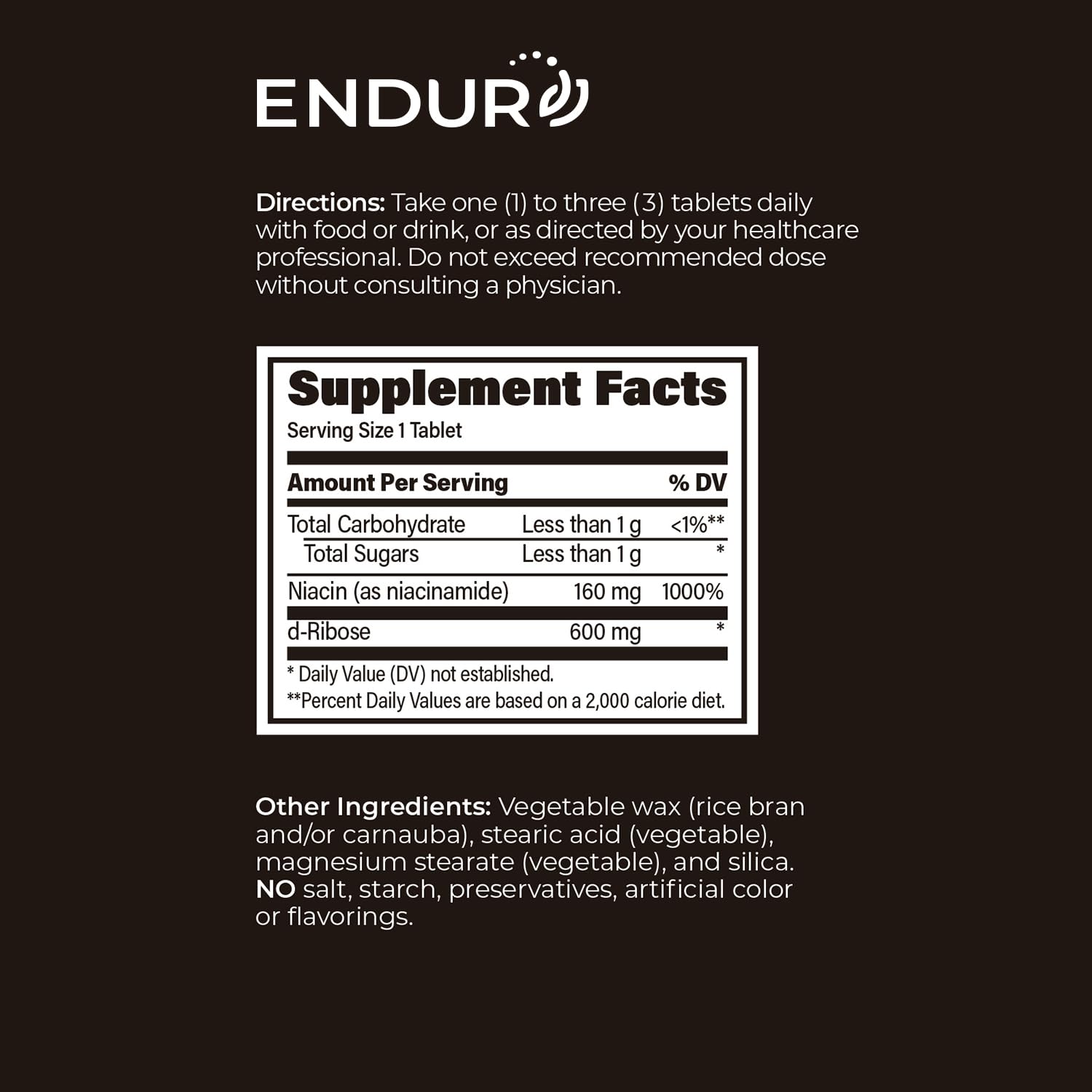 Endurance RIAGEV vegan gluten-free claim on packaging label.