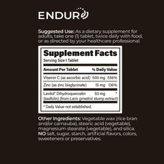 Endurance Taxifolin Complex SR USA manufacturing seal on the product.