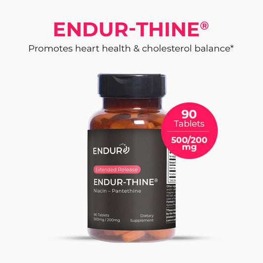 Endur-Thine Niacin Pantethine tablets closeup for daily intake