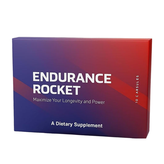 Endurance Rocket blended nutrition bottle label showing balanced energy support for active days