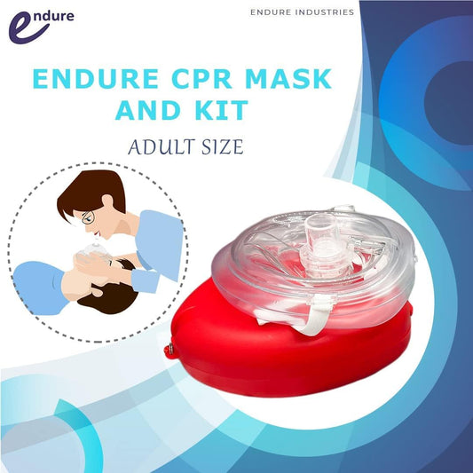 Endure CPR mask with gloves and pads for ready first aid response.