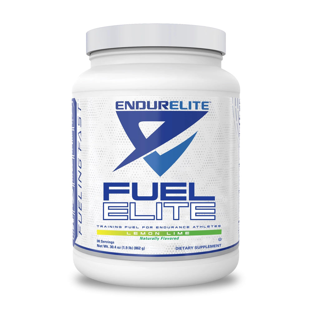EndurElite Endurance Fuel bottle with lemon-lime label for steady energy on runs
