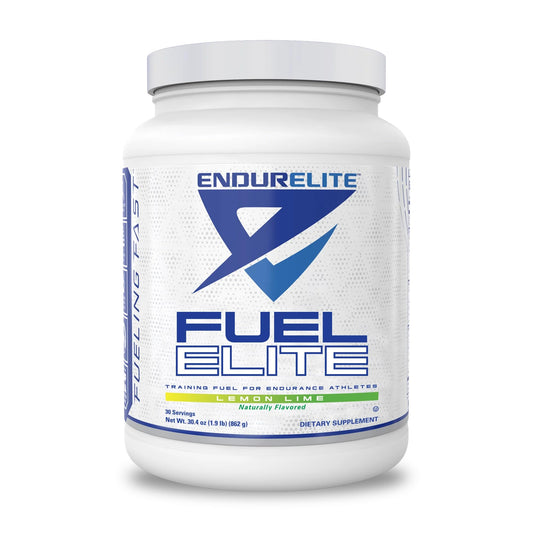 EndurElite Endurance Fuel bottle with lemon-lime label for steady energy on runs
