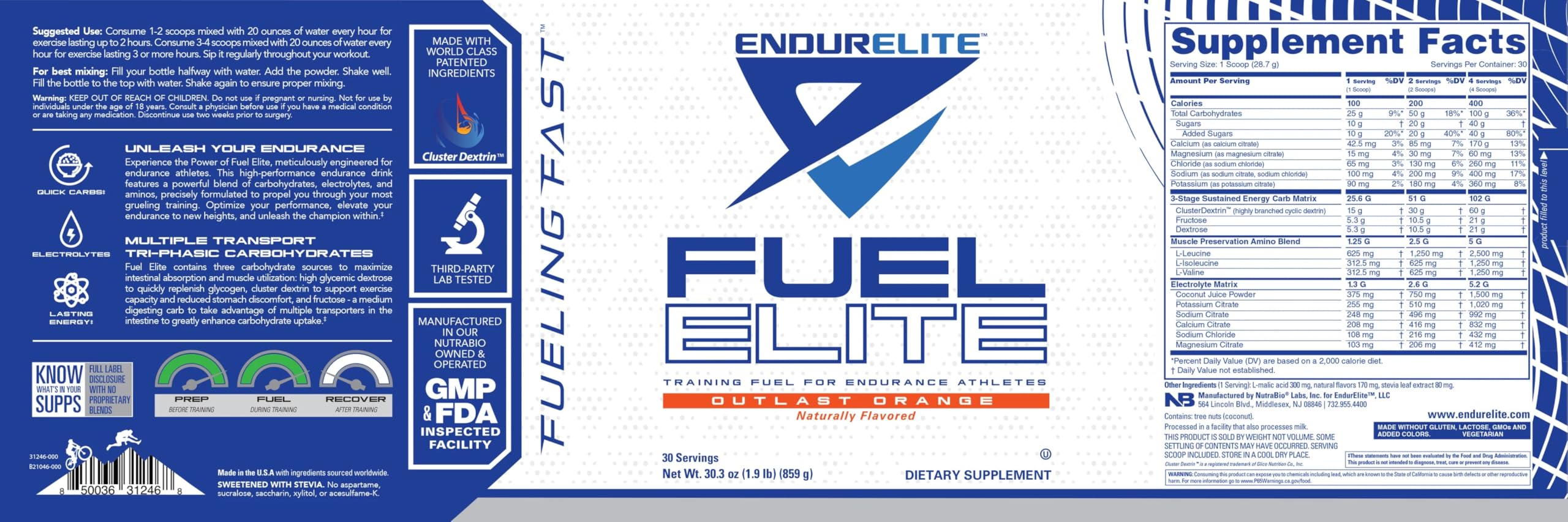 EndurElite Endurance Fuel Elite powder dissolving in water for quick hydration.
