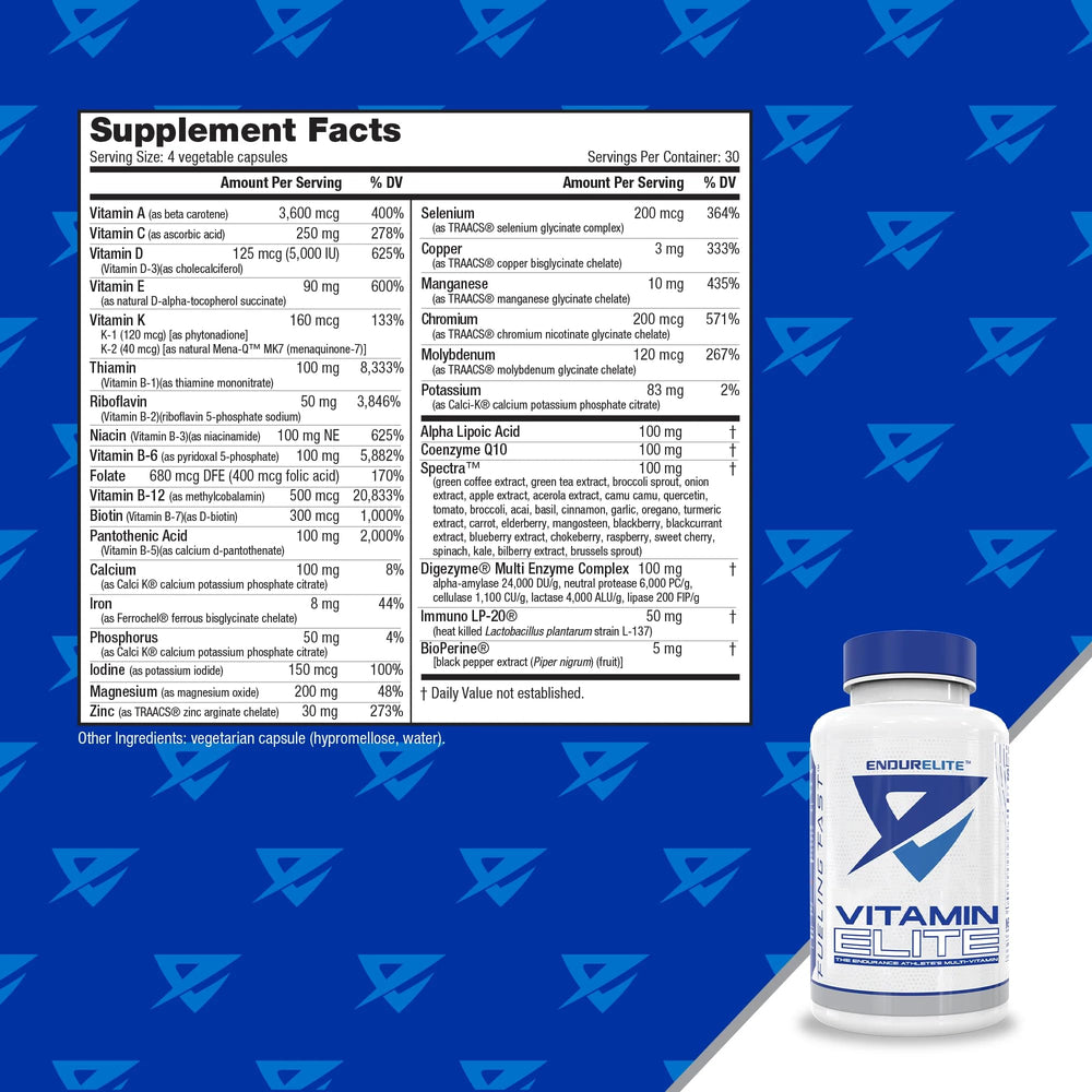EndurElite Vitamin Elite supports energy production and faster recovery during training