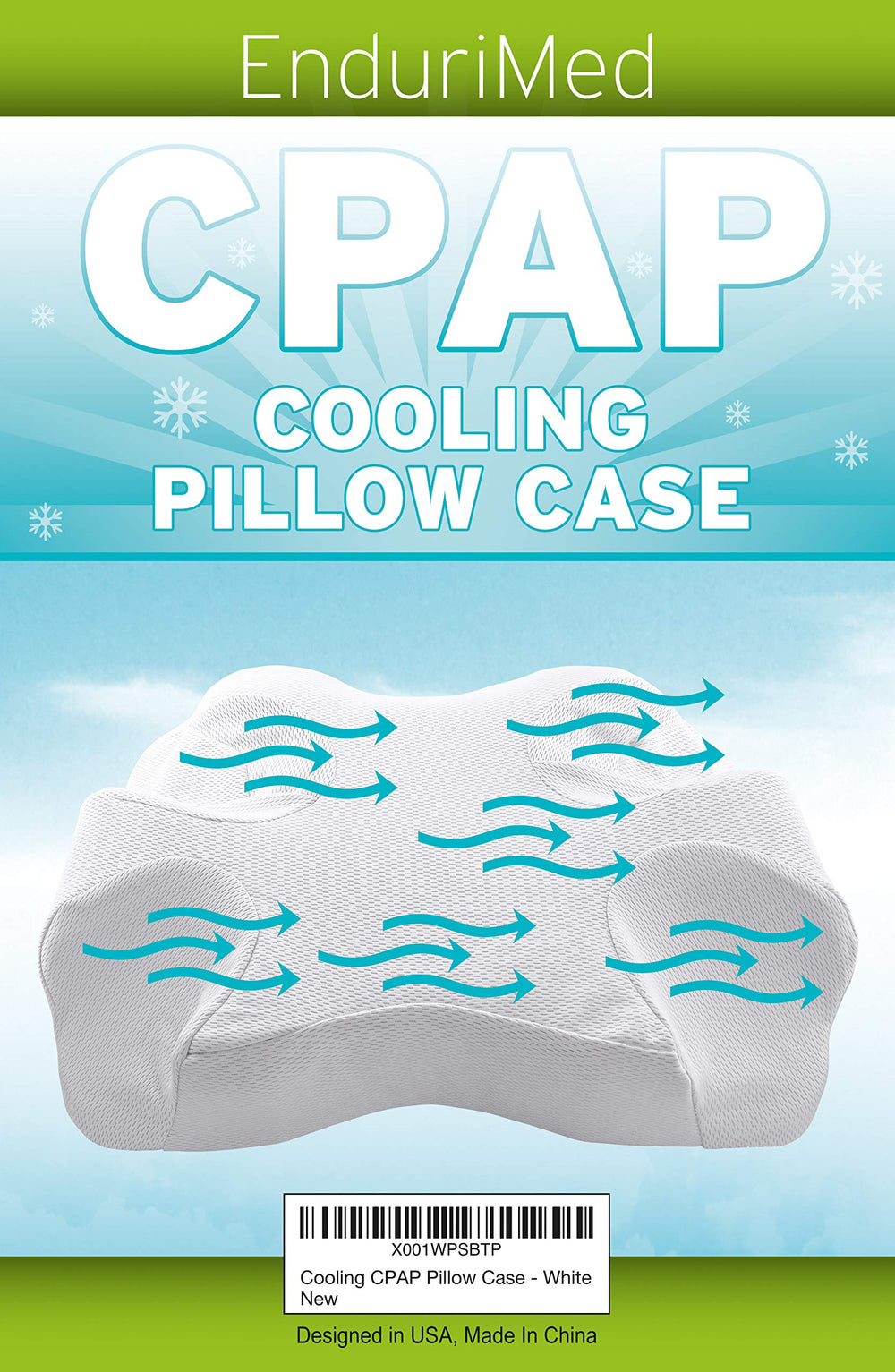 EnduriMed pillowcase cooling-fabric enhances cooler, more comfortable CPAP sleep.
