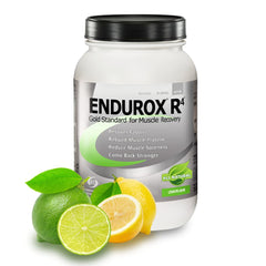 Endurox R4 Lemon Lime tub front showing recovery-focused formula for post-workout