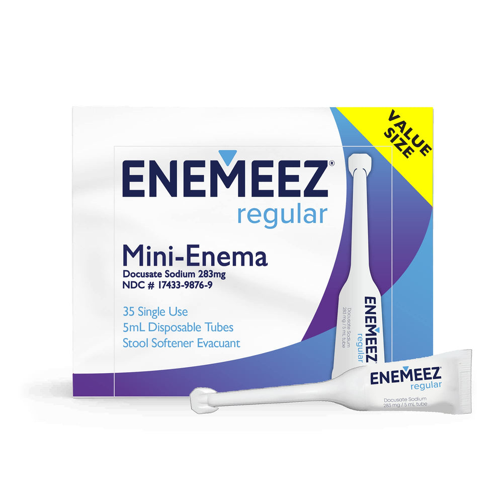 Enemeez Plus bottle front view for quick relief in adults.