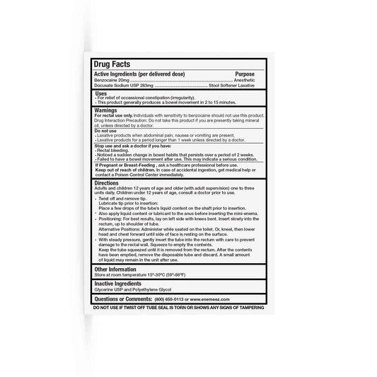 Enemeez Plus flexible-tip enema use for easy administration
