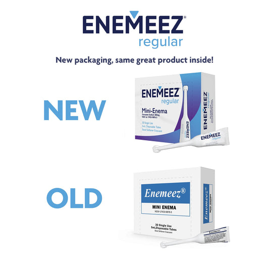 Enemeez Plus mini enema packaging showing compact design for discreet home use.