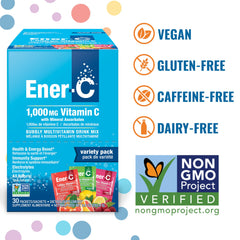 Ener-C drink packets individual serve for quick daily vitamin boost.