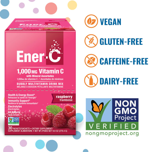 Ener-C powder dissolving in water for quick hydration.