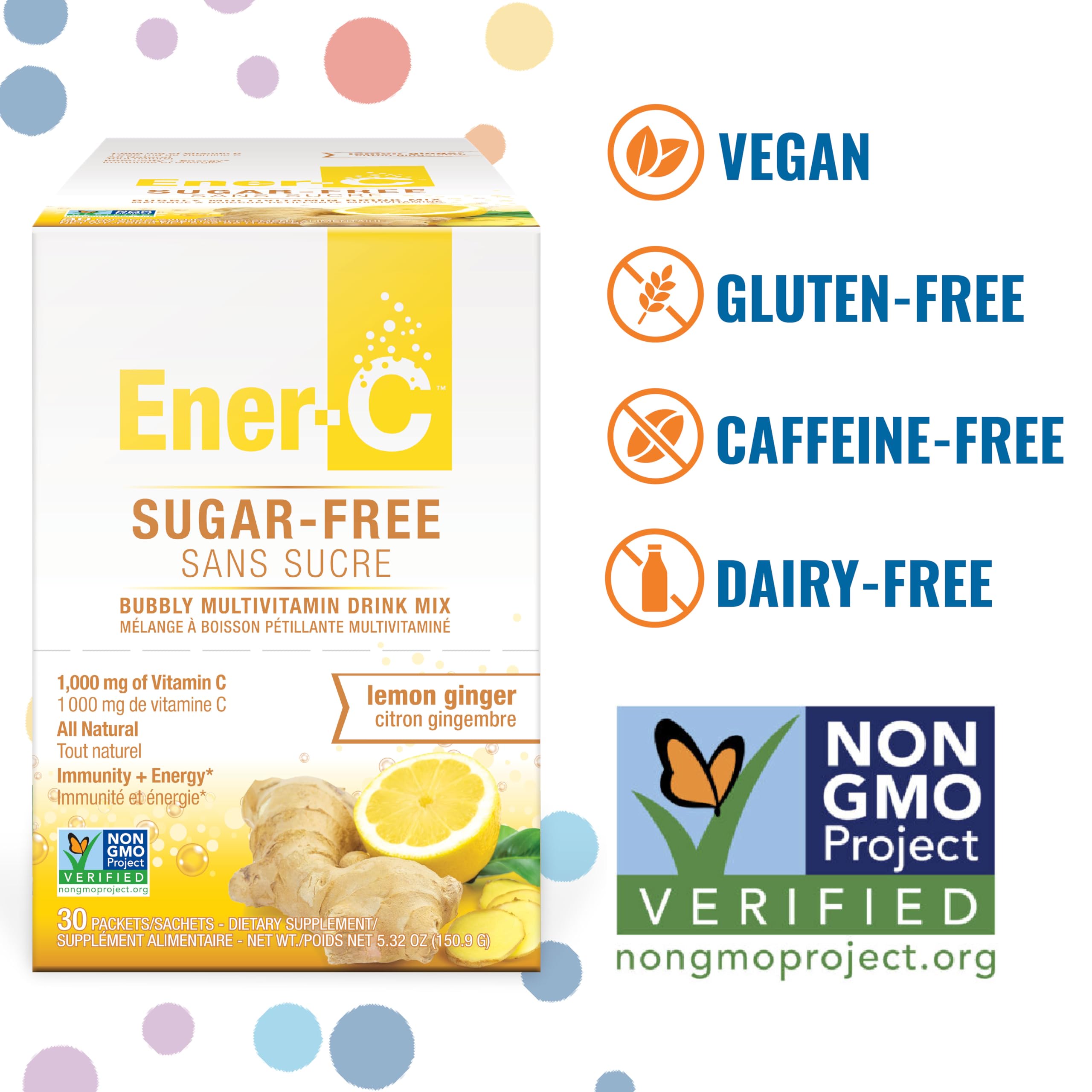Ener-C label close-up showing vitamin C and electrolytes.