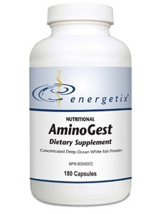Energetix AminoGest bottle close-up with capsules for daily wellness support.