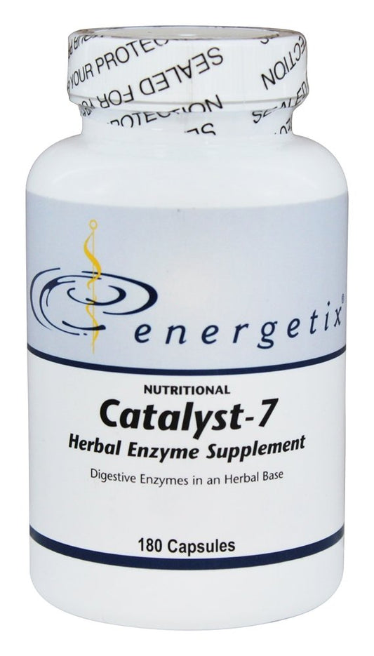Energetix Catalyst-7 capsules closeup suggesting easy daily supplement routine