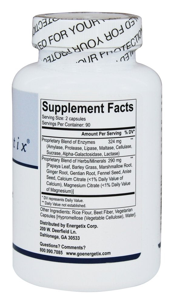 Energetix Catalyst-7 label back detail showing 180 capsules