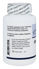 Energetix Flora chewable tablets dispensing shot emphasizes 60 servings per container