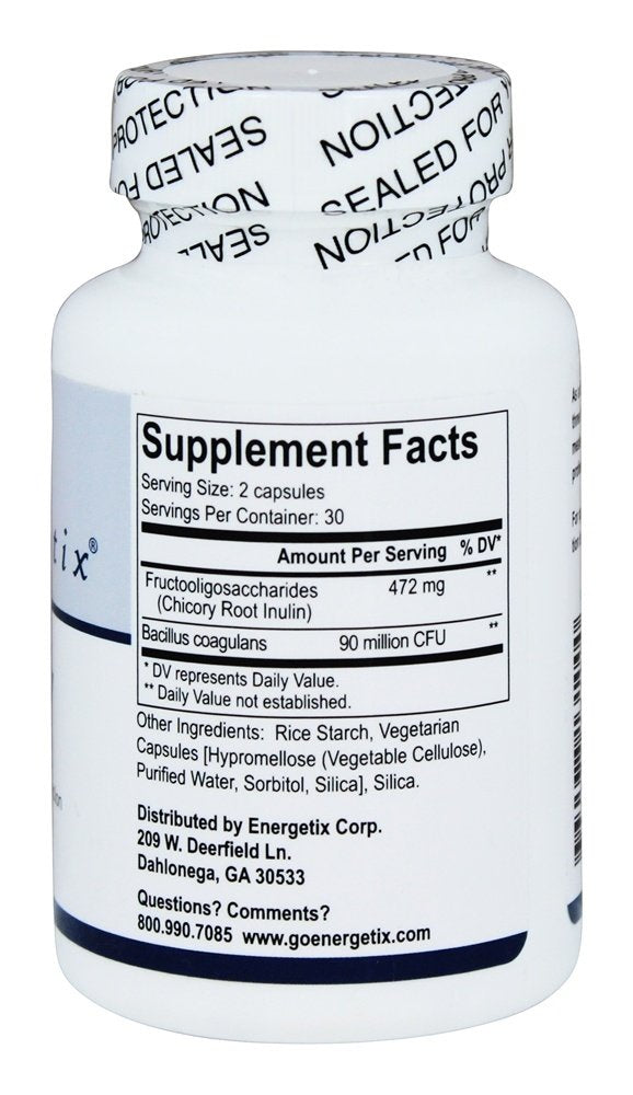 Energetix Flora Synergy serving suggestion with two capsules for daily use.