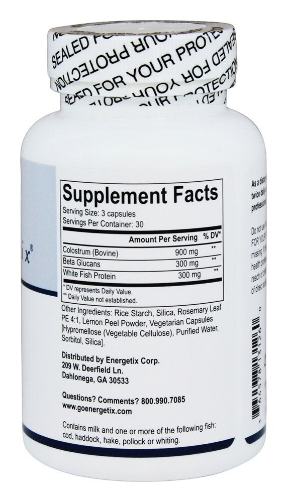 Energetix Galt Immune capsules close-up shows simple daily use.