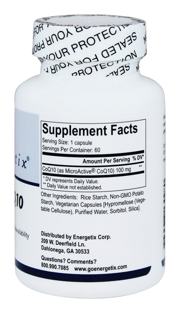 Energetix MicroActive CoQ10 packaging with clear labeling.