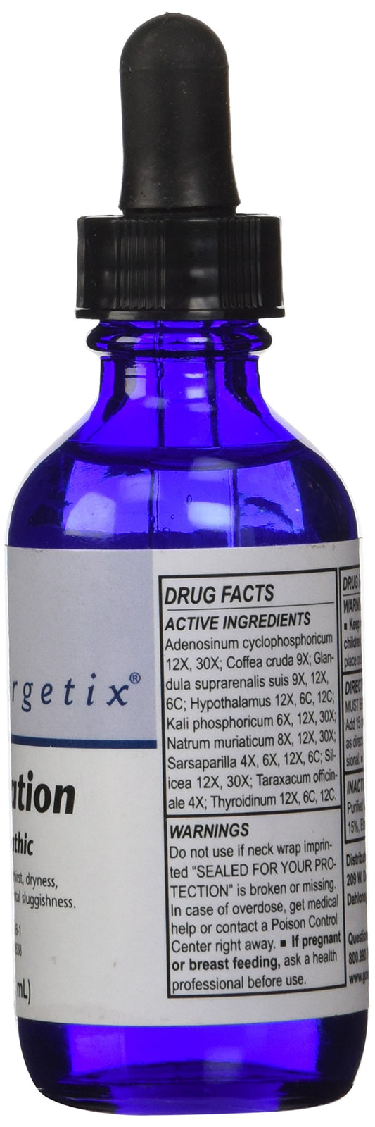 Energetix ReHydration bottle sideview, portable design for travel routines.