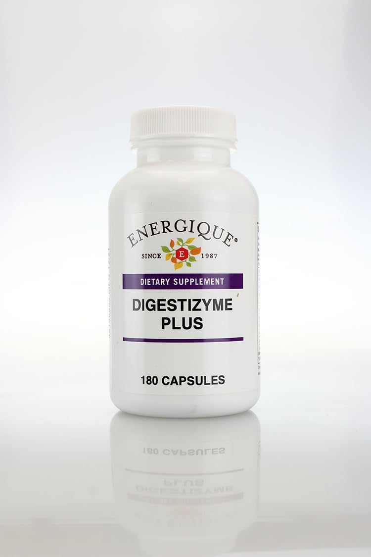 E energique Digestizyme Plus bottle with label, supports digestion after meals