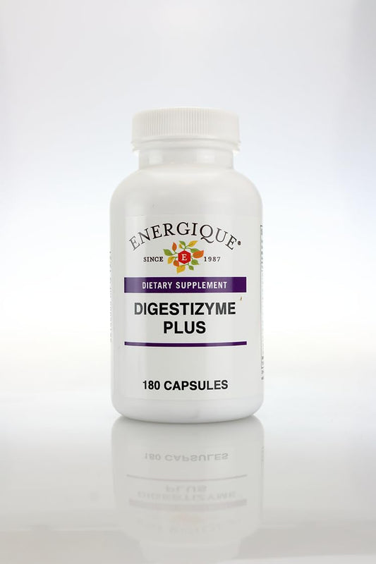 E energique Digestizyme Plus bottle with label, supports digestion after meals
