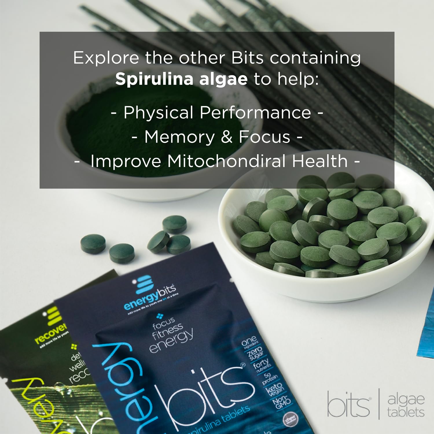 ENERGYBITS RECOVERYbits kitchen scene suggests versatile wellness routine.
