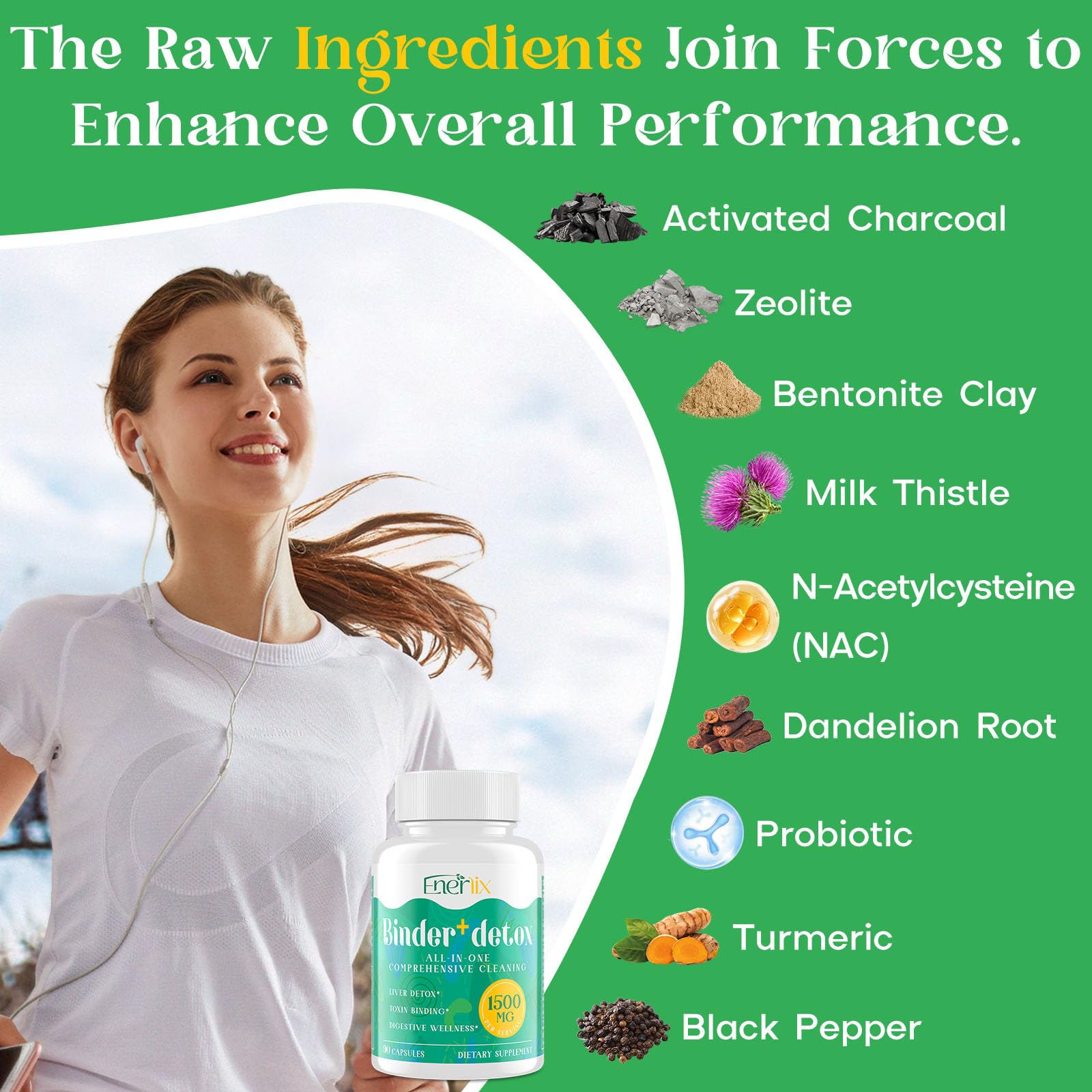 Enerlix activated charcoal and zeolite blend for toxin support