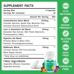 Enerlix detox binder capsules close-up showing vegan formula