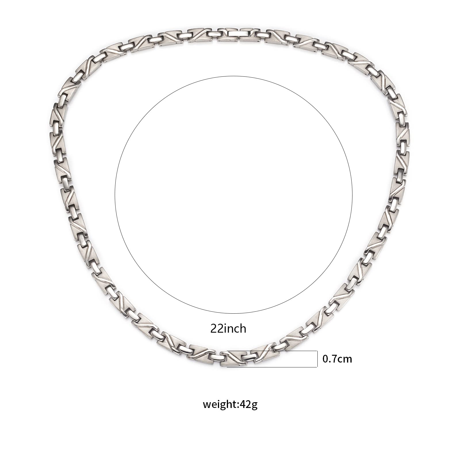 EnerMagiX necklace back panel with magnets, germanium powder and infrared tech detail.