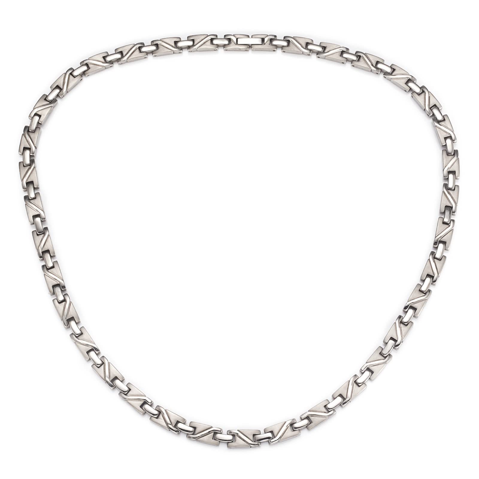 EnerMagiX Pure Titanium Magnetic Necklace front view for daily wear and subtle shine