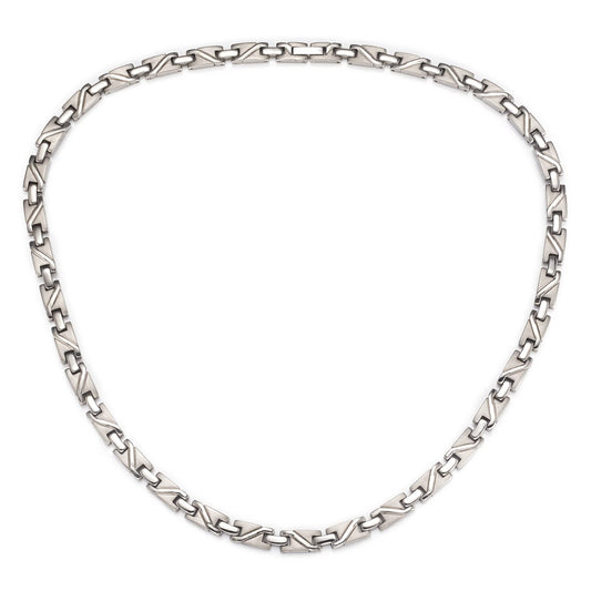 EnerMagiX Pure Titanium Magnetic Necklace front view for daily wear and subtle shine