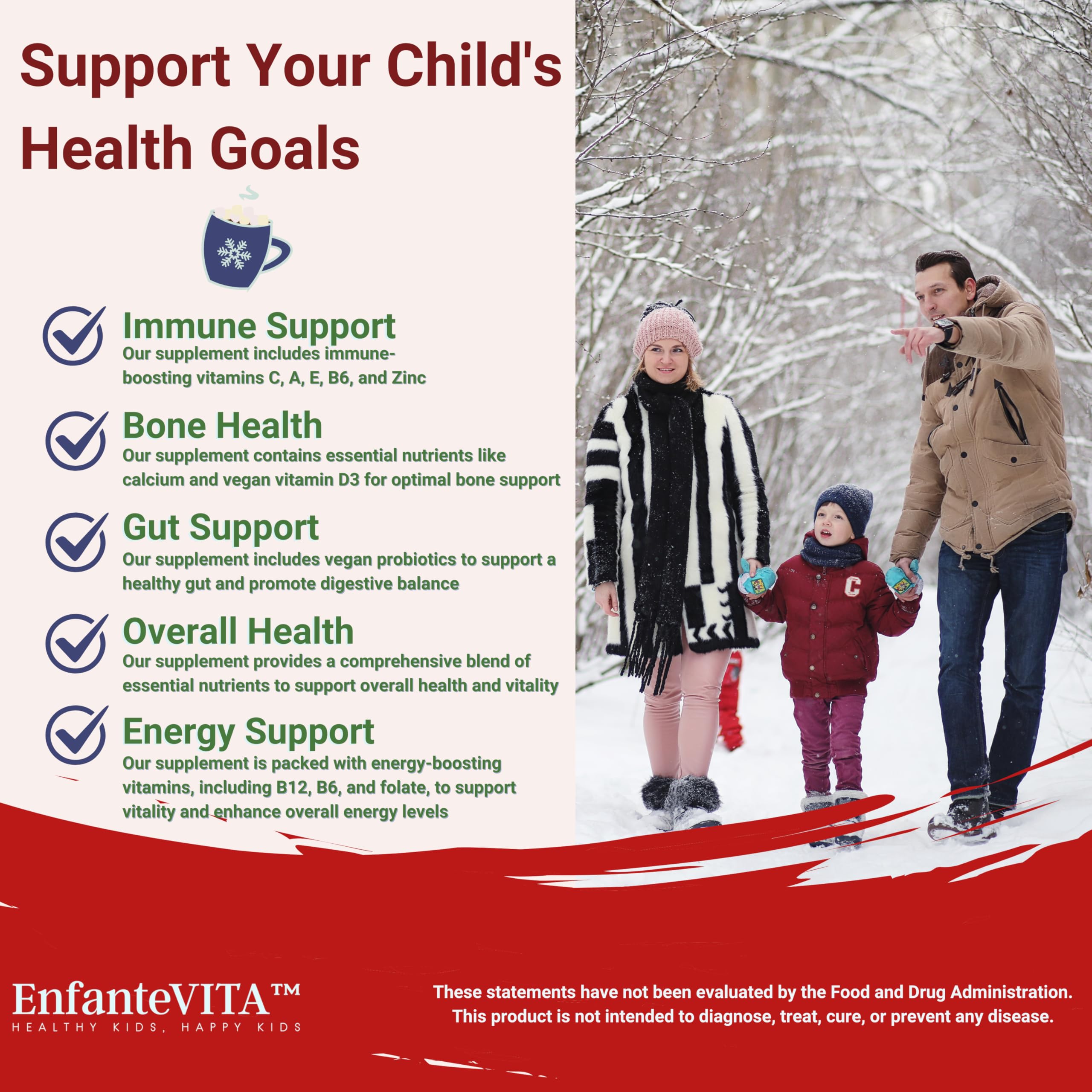 EnfanteVITA immune-support vitamins with D3 and zinc for daily resilience.