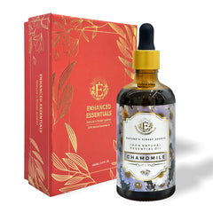 Enhanced Essentials Chamomile oil bottle with premium packaging and dropper for precise application.